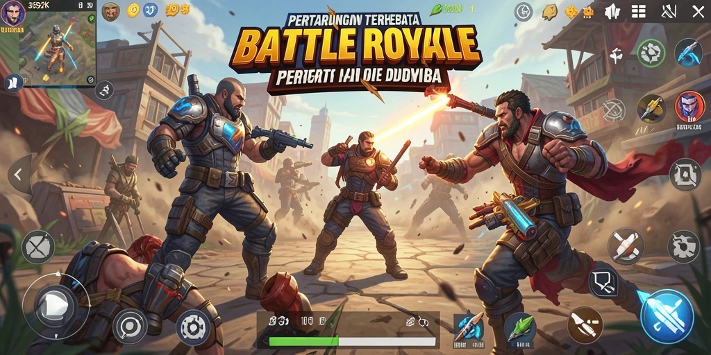 Screenshot utama 369ZK menampilkan aksi gameplay Battle Royale yang mendebarkan.