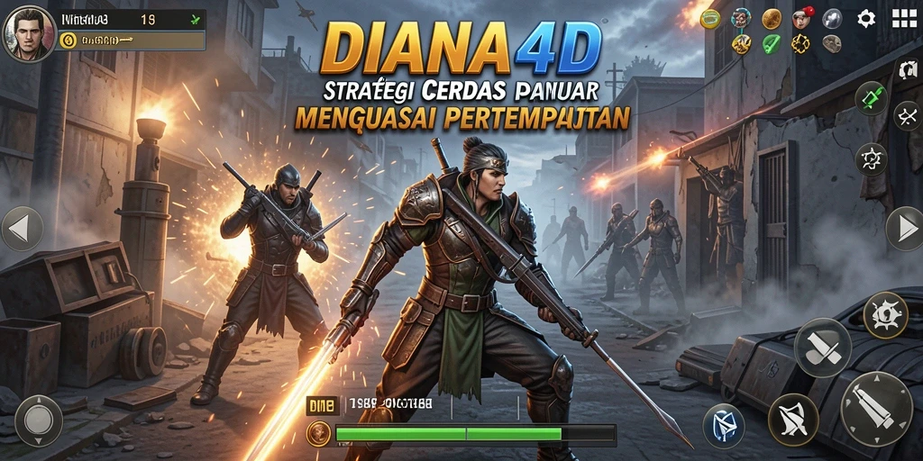Tampilan gameplay mendebarkan di DIANA4D yang menunjukkan strategi pertempuran.