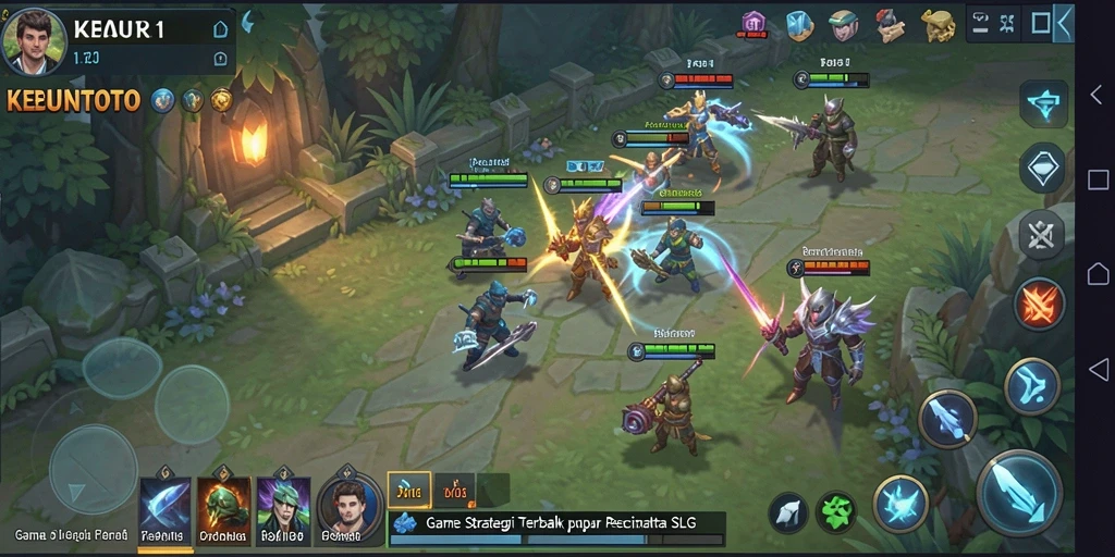 Tampilan menarik gameplay SLG KEBUNTOTO dengan pertempuran strategis.