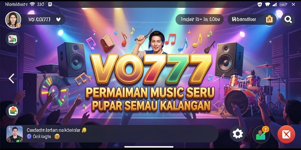Gameplay VO777 yang seru dengan berbagai lagu favorit.